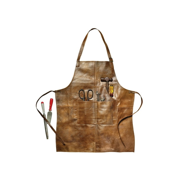 29/" L What on Earth Men/'s Leather Shop Work Kitchen Apron 4 Tool Pockets